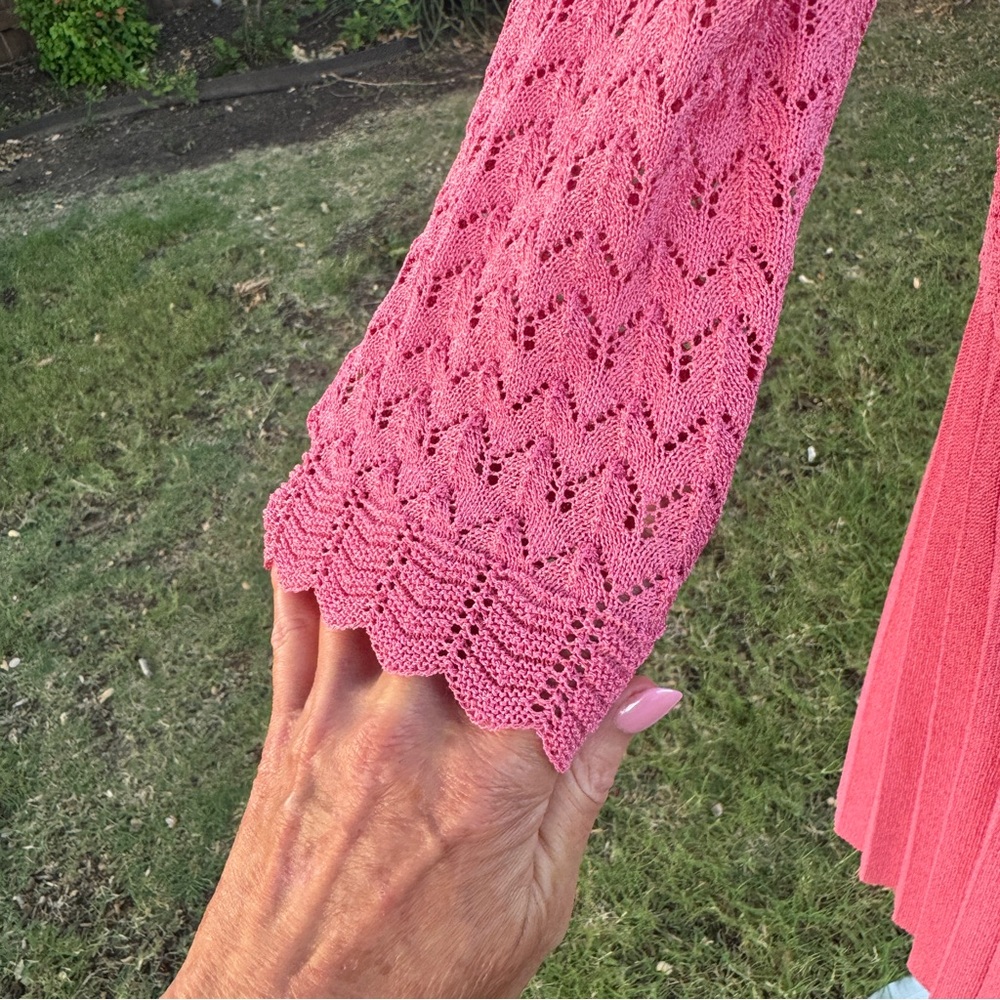 💖 Elegant Vintage Castleberry Cranberry-Pink Knit Skirt Set - Picture 10 of 16